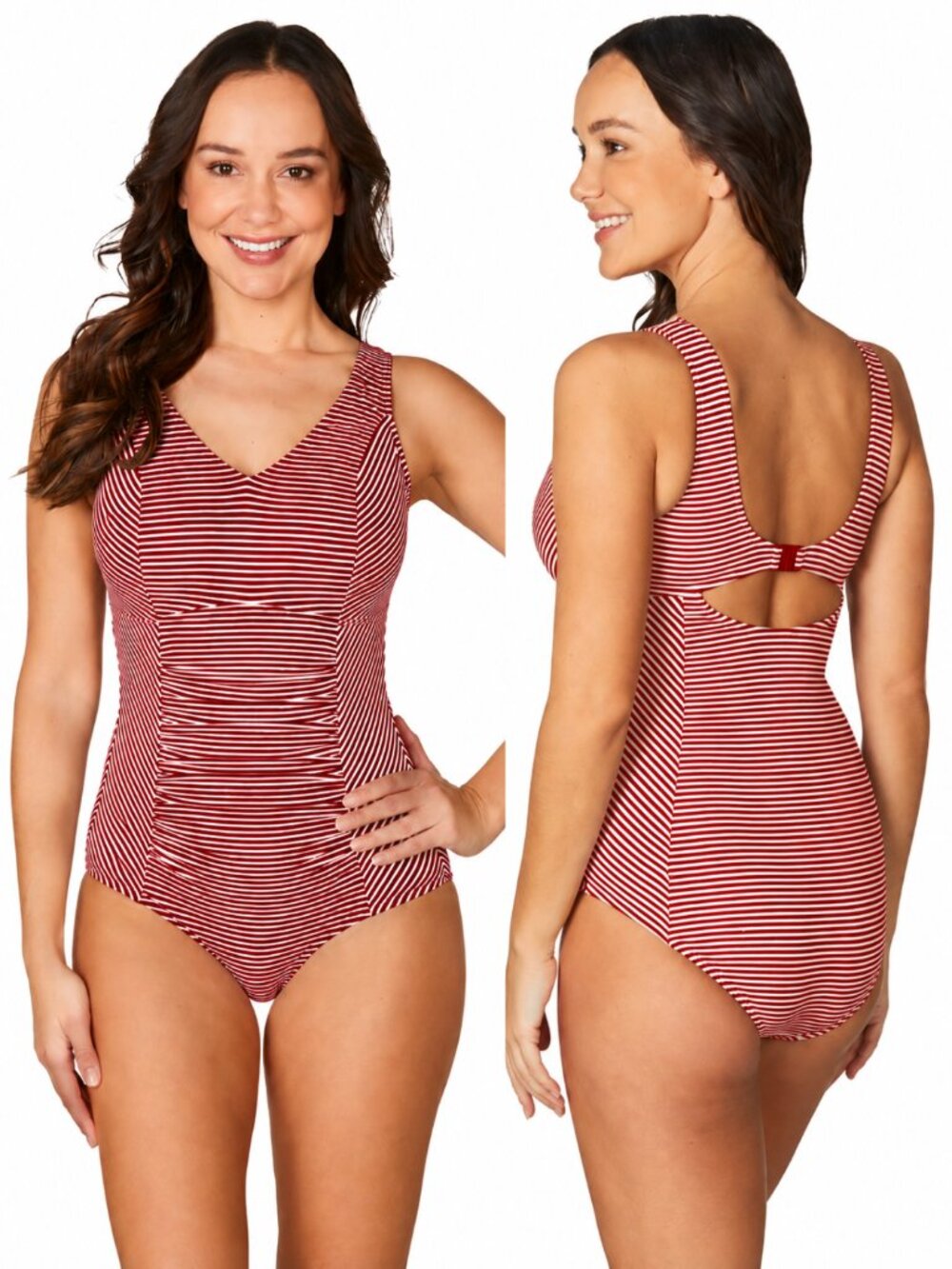 NIPTUCK SWIM Red Sorrento Stripe Evelyn One Piece Swimsuit Coastal Classic Chic